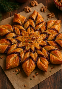 Kerstster met geitenkaas en appelstroop