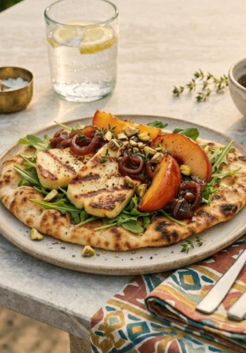Zomers flatbread met halloumi, nectarine en appelstroop-uienchutney Zin in een verrassend zomers gerecht? Combineer de zoute smaak van halloumi met zoete nectarine en een heerlijke uienchutney, gemaakt met Canisius appelstroop. Een perfecte combinatie voor een lichte avondmaaltijd, lunch of gezellige zomeravond in de tuin!